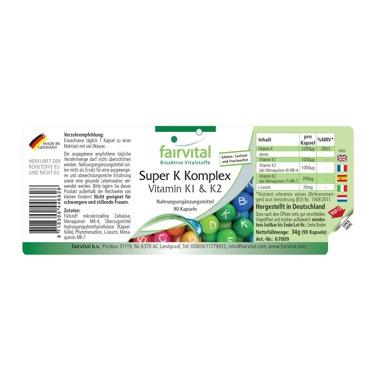 Complejo Super K - Vitamina K1 y K2 - 90 Cápsulas
