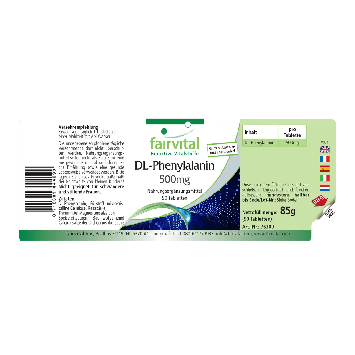 DL-fenylalanine - 90 tabletten