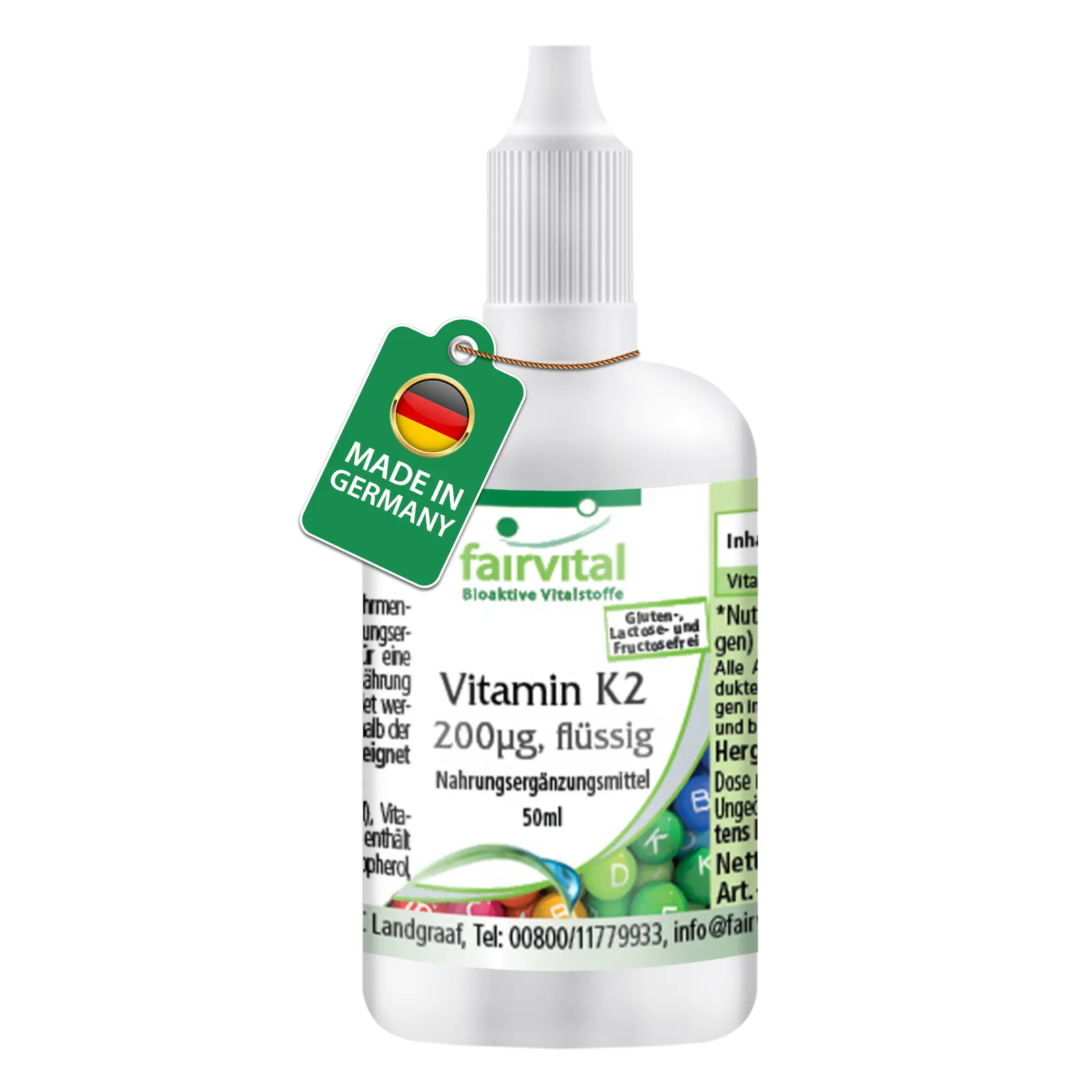 Vitamina K2 líquida 200µg por 10 gotas - 50ml Vitamina K2 líquida 200µg por 10 gotas - 50ml