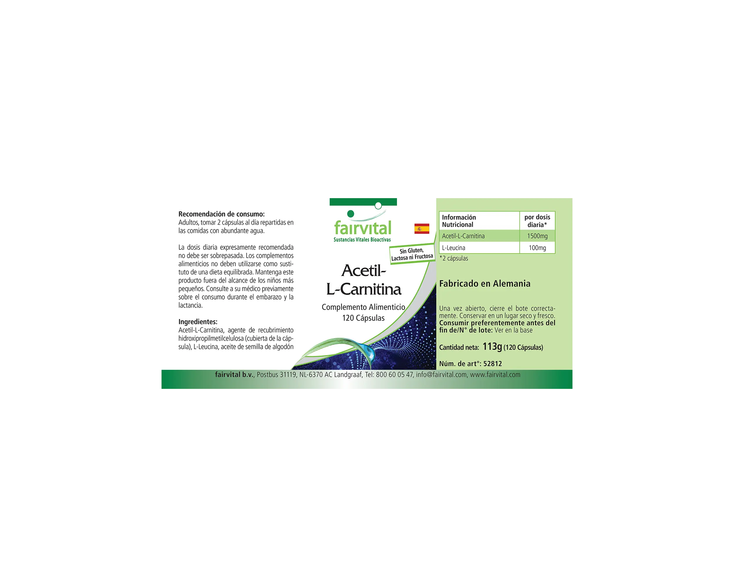 Acetyl-L-Carnitin - 120 Kapseln - Hochdosiert und Vegan | Fairvital
