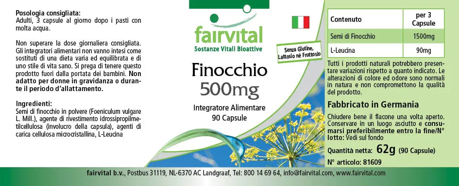 Finocchio - 500mg - 90 capsule