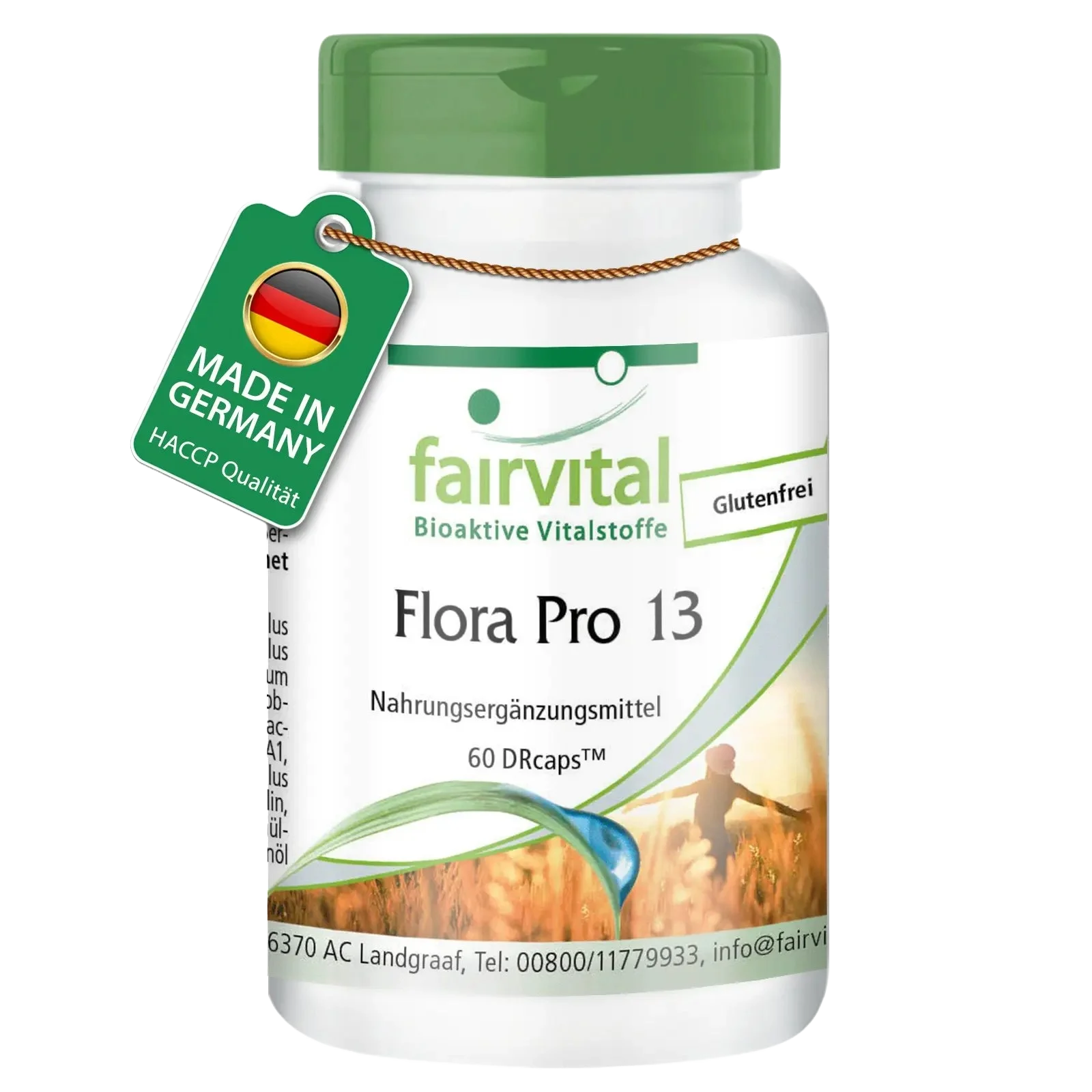 Flora Pro 13 - 60 Kapseln - 13 Bakterienstämme & 41,5 Milliarden Kulturen pro Kapsel - Hochdosiert | Fairvital Flora Pro 13 - 60 Kapseln - 13 Bakterienstämme & 41,5 Milliarden Kulturen pro Kapsel - Hochdosiert | Fairvital