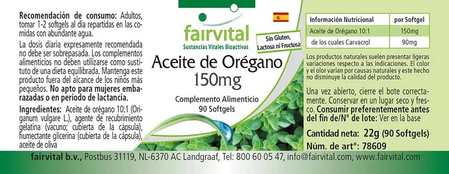 Oregano-olie 150mg - 90 softgels