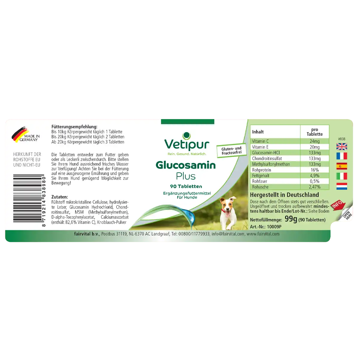 Glucosamine Plus - 90 tablets for dogs | Vetipur