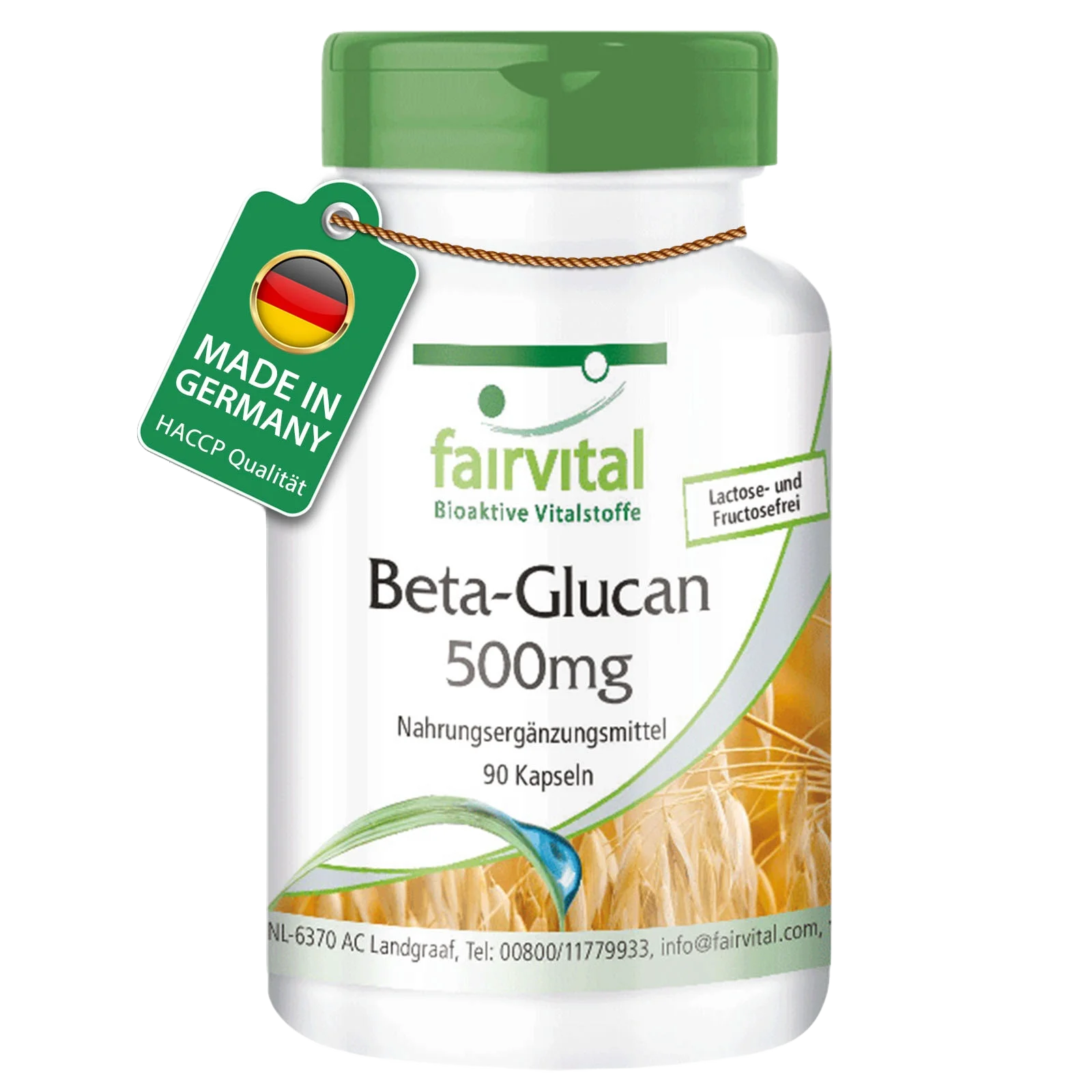 Beta-Glucan 500mg - 90 Kapseln - 70% Polysaccharide aus Hafer - Hochdosiert und Vegan | Fairvital Beta-Glucan 500mg - 90 Kapseln - 70% Polysaccharide aus Hafer - Hochdosiert und Vegan | Fairvital