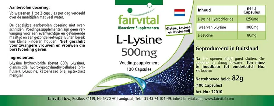 L-Lysine 500mg - 100 gélules