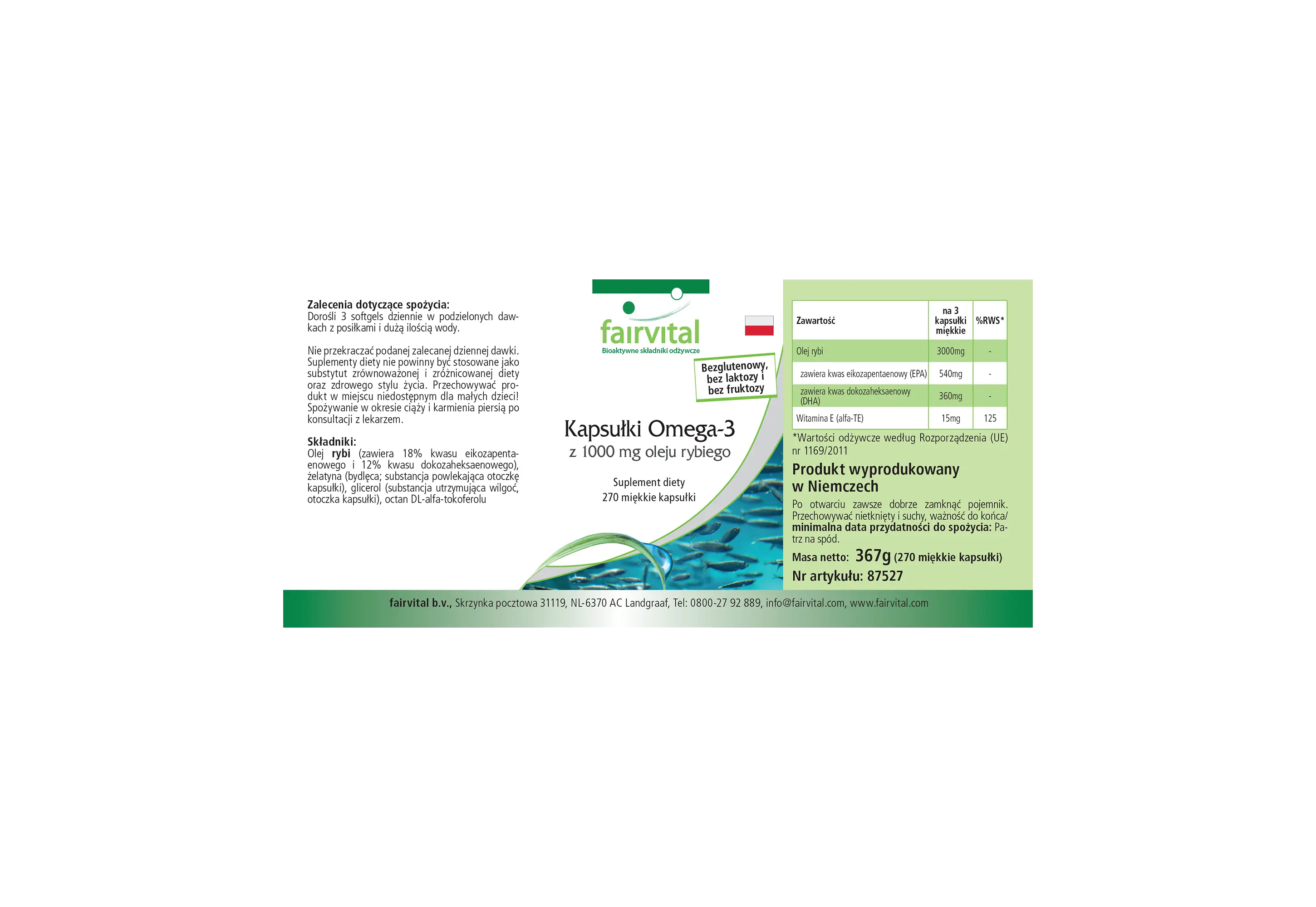 Omega-3-Kapseln aus 1000mg Fischöl