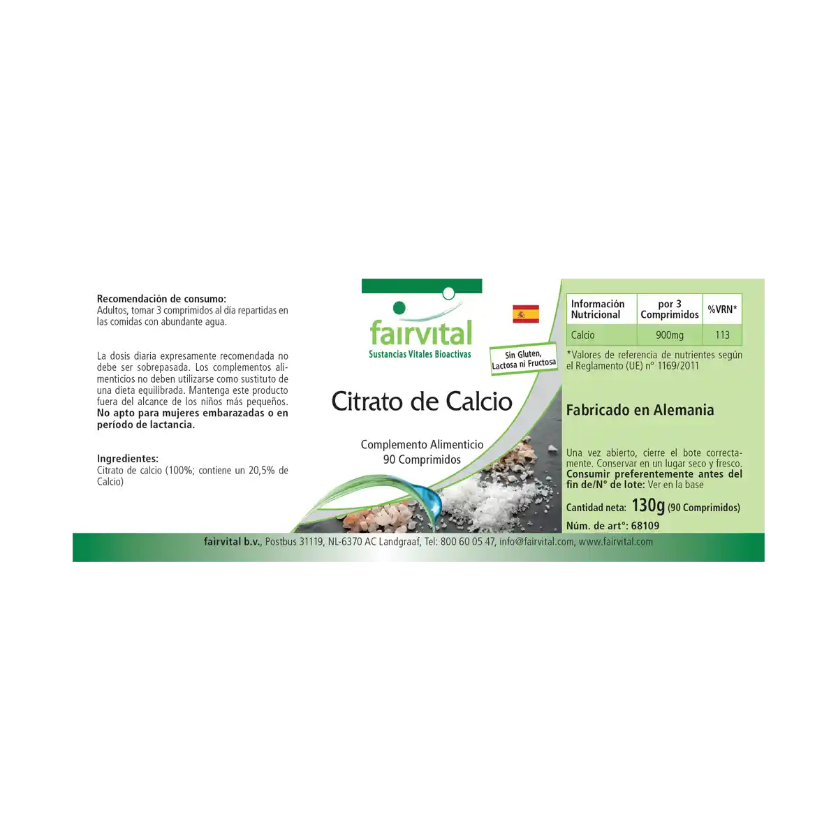 Citrate de Calcium avec 300mg de Calcium - 90 comprimés