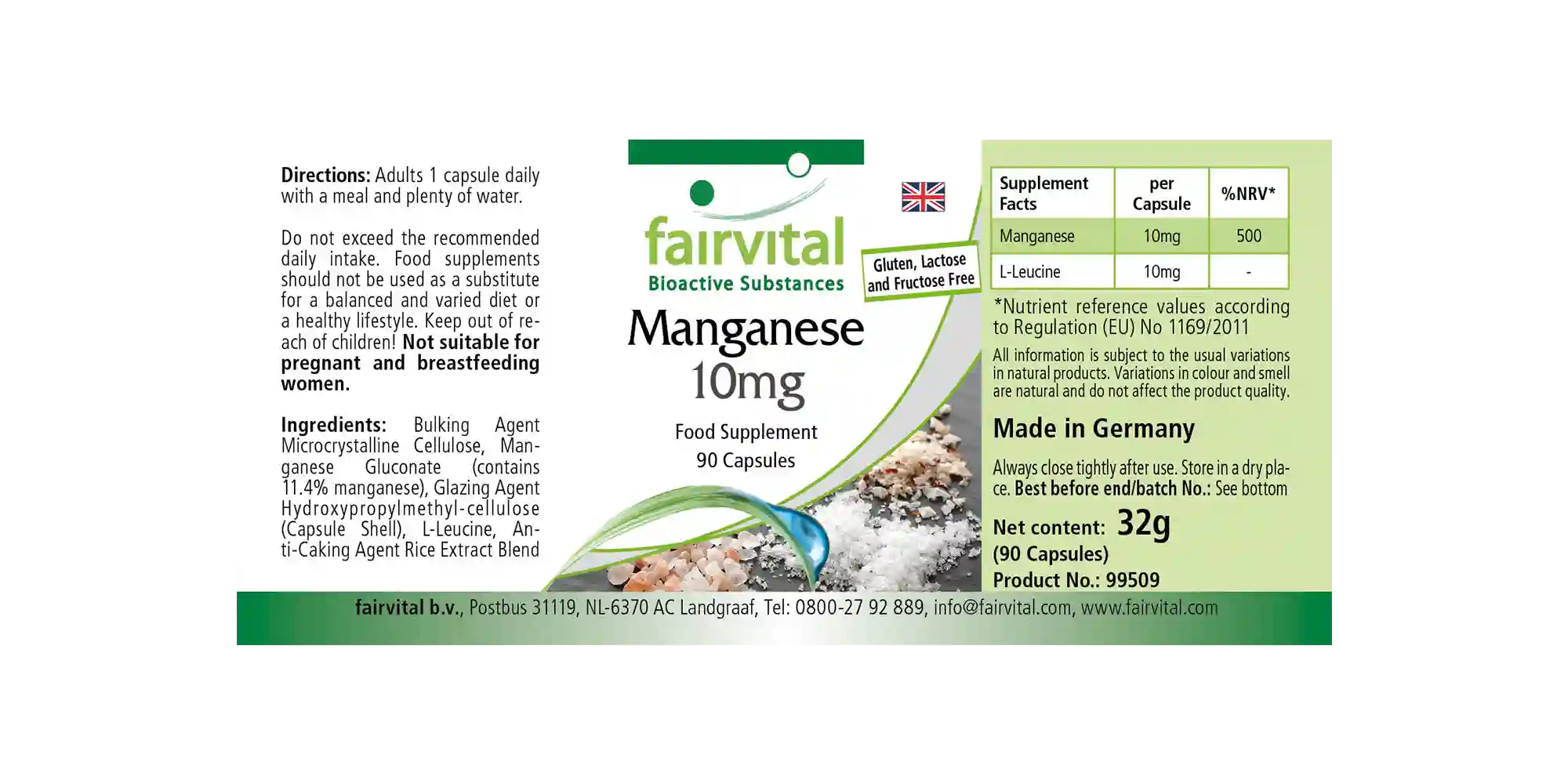 Mangan Kapseln 10mg - 90 Kapseln - Hochdosiert- Vegan | Fairvital Mangan Kapseln 10mg - 90 Kapseln - Hochdosiert- Vegan | Fairvital