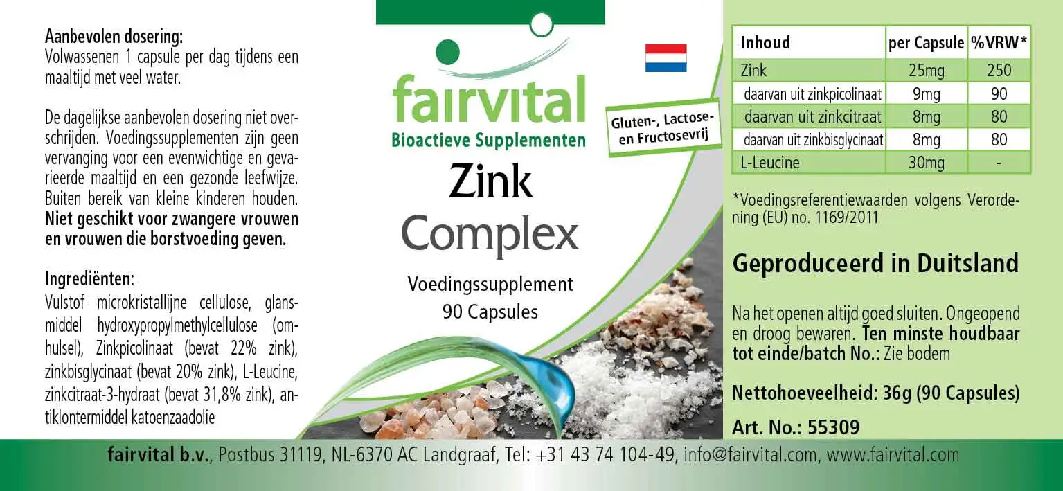 Zink Complex 25mg - 90 Capsules