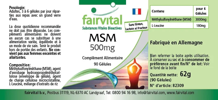 MSM 500mg - 90 capsules