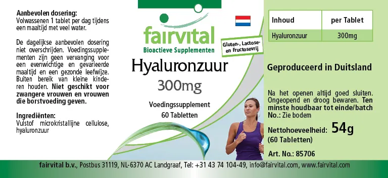 Hyaluronzuur 300mg - 60 tabletten