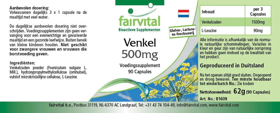 Venkel 500mg - 90 capsules