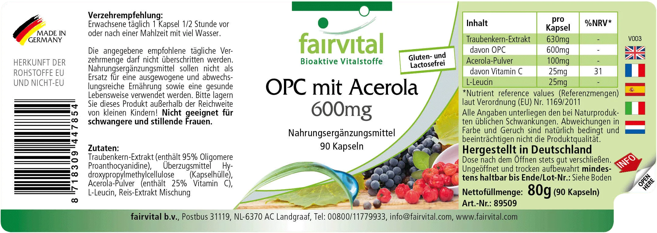 OPC 600mg con acerola - 90 cápsulas