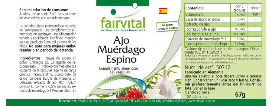 Ajo Muérdago Espino - 120 Cápsulas