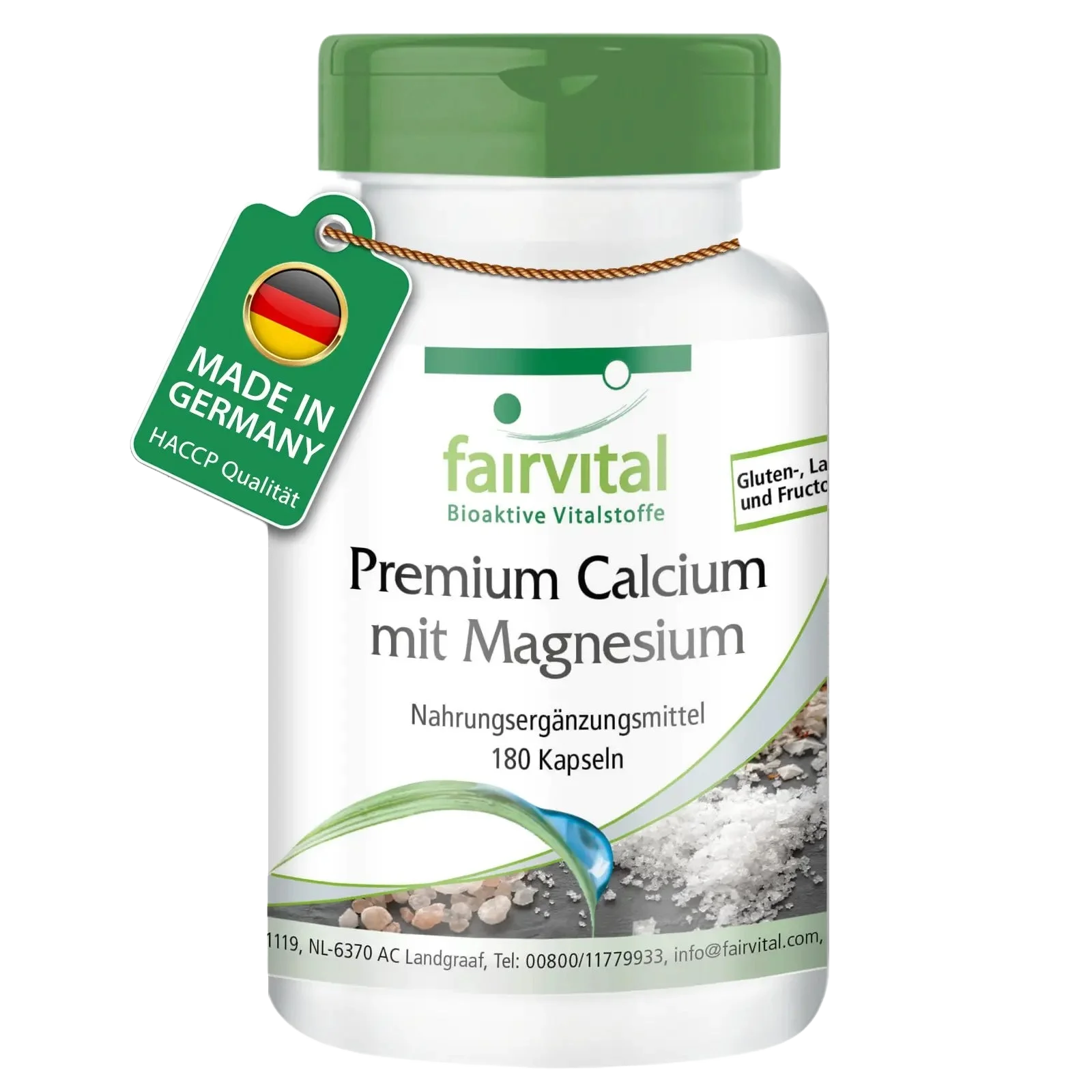 Premium-Calcium mit Magnesium - 180 Kapseln - für Knochen, Muskeln, Elektrolytgleichgewicht uvm. | Fairvital Premium-Calcium mit Magnesium - 180 Kapseln - für Knochen, Muskeln, Elektrolytgleichgewicht uvm. | Fairvital