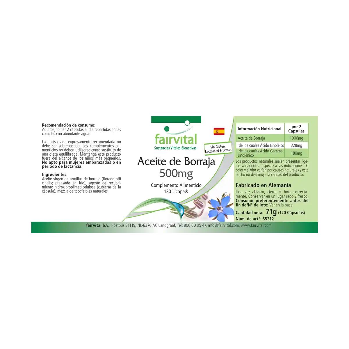 Huile de bourrache 500mg - 120 LiCaps®