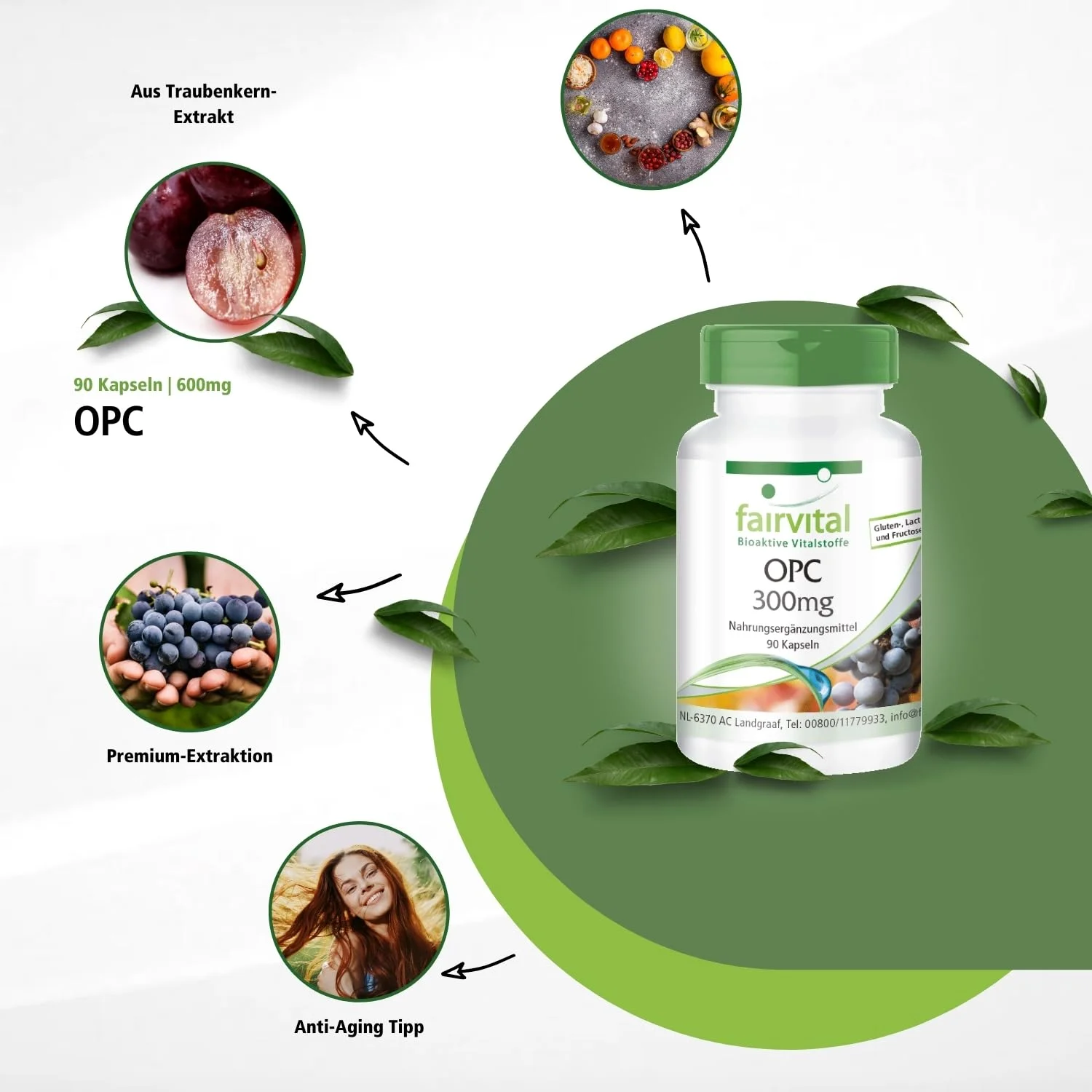 OPC 300mg - 90 Kapseln - Schluckfreundlich | Fairvital