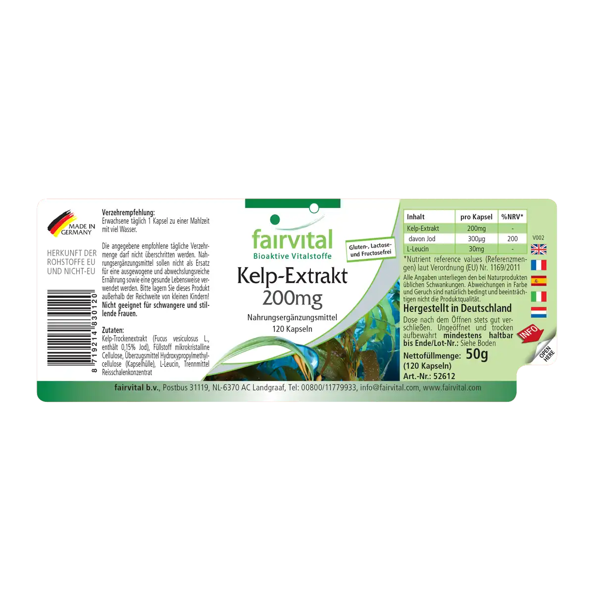 Extracto de Kelp 200mg - 120 cápsulas