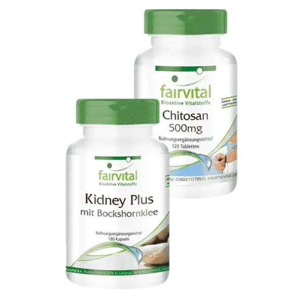 Kalorien-Set Kidney Plus und Chitosan | Fairvital Kalorien-Set Kidney Plus und Chitosan | Fairvital