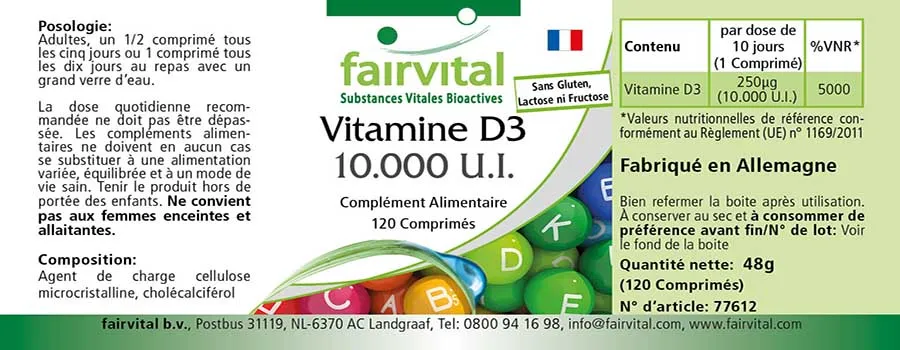 Vitamina D3 10000 U.I. - 120 compresse