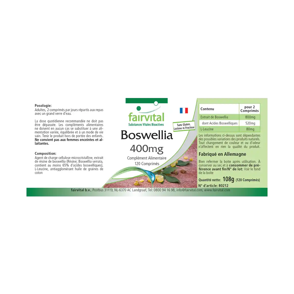 Boswellia frankincense 400mg – 120 tablets