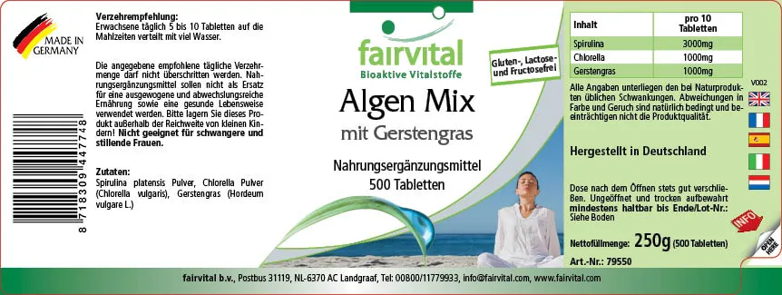 Algenmix met gerstegras - 500 tabletten
