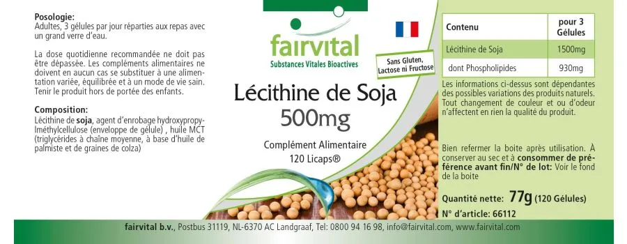 Sojalecithine 500mg - 120 LiCaps®