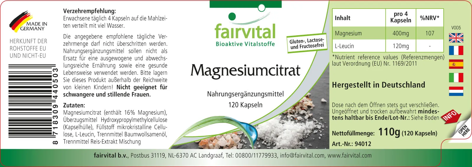 Magnesiumcitraat - 120 capsules