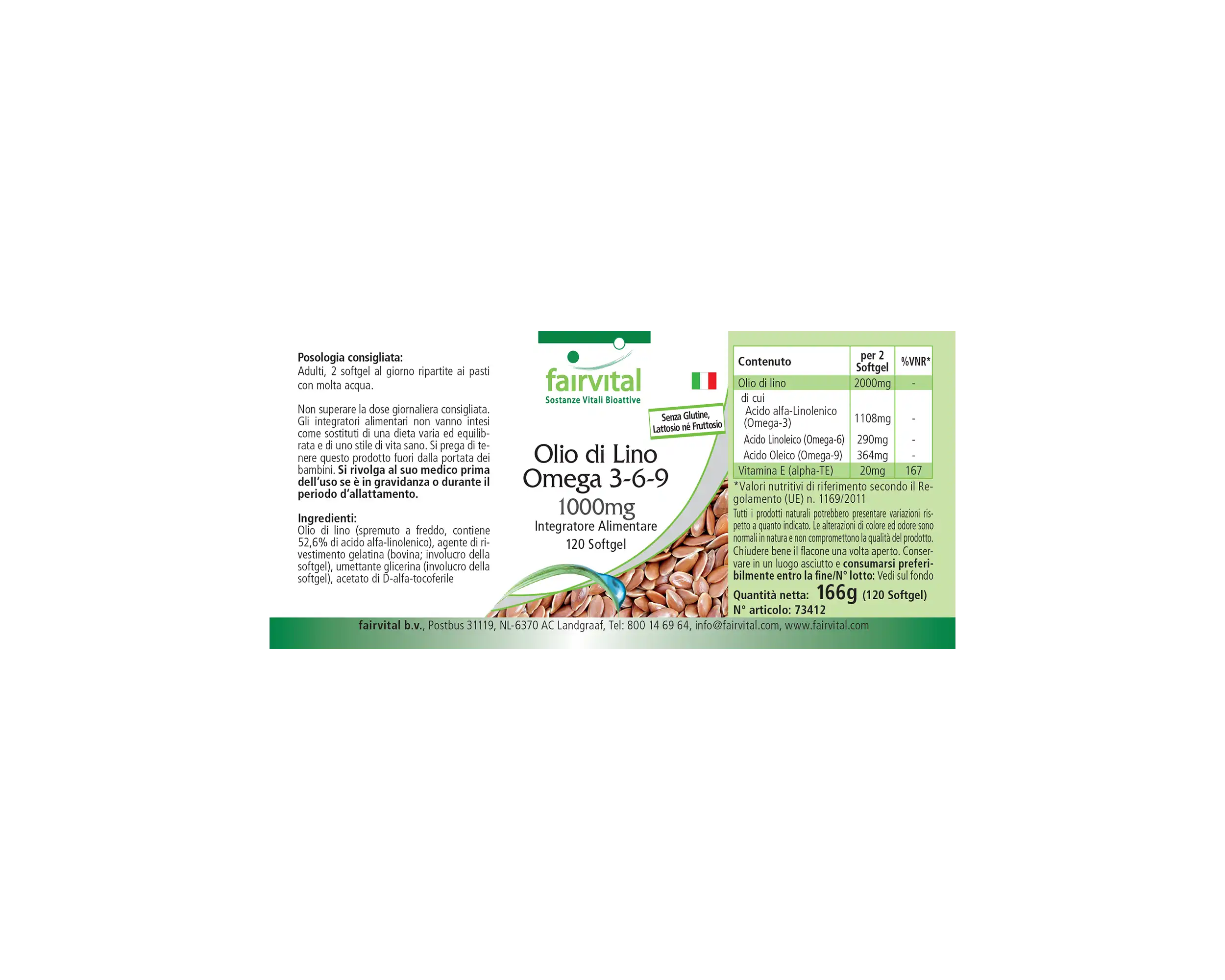Flachsöl Leinöl Omega 3-6-9 - mit Vitamin E - 120 Softgels - für Zellschutz vor oxidativem Stress - Hochdosiert | Fairvital Flachsöl Leinöl Omega 3-6-9 - mit Vitamin E - 120 Softgels - für Zellschutz vor oxidativem Stress - Hochdosiert | Fairvital