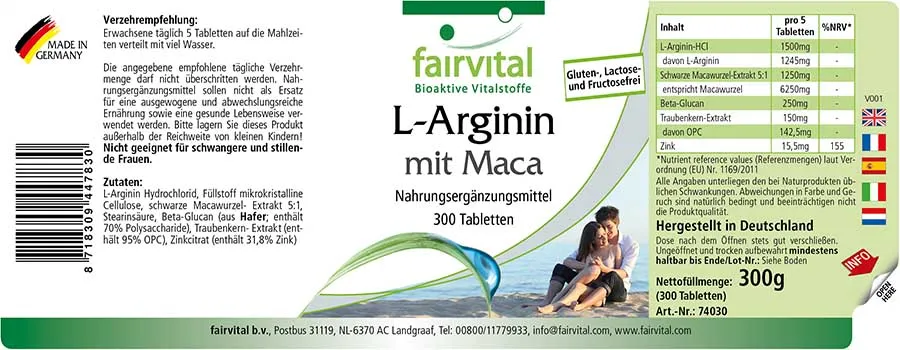 L-Arginina con Maca – 300 compresse