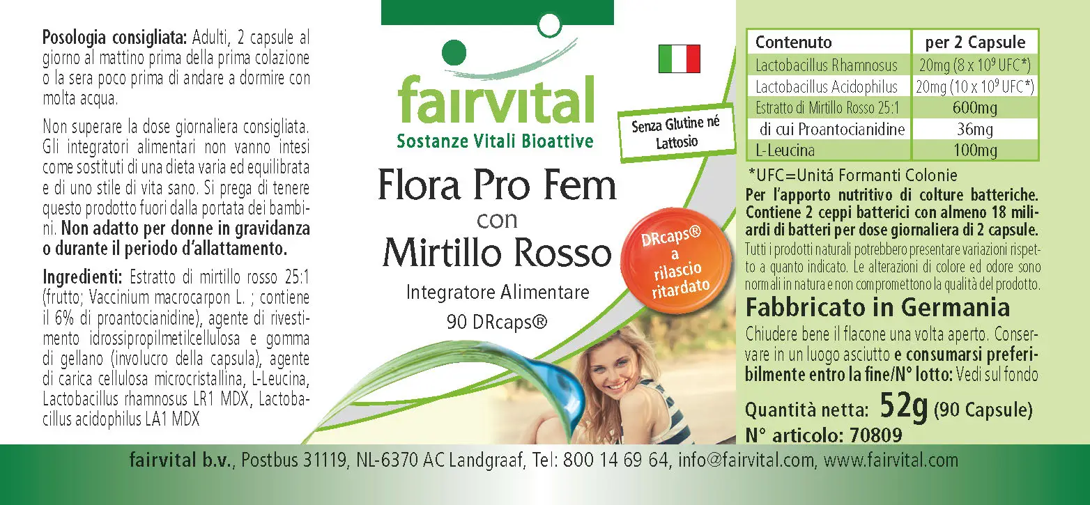 Flora Pro Fem con Arándano Rojo - 90 DRcápsulas