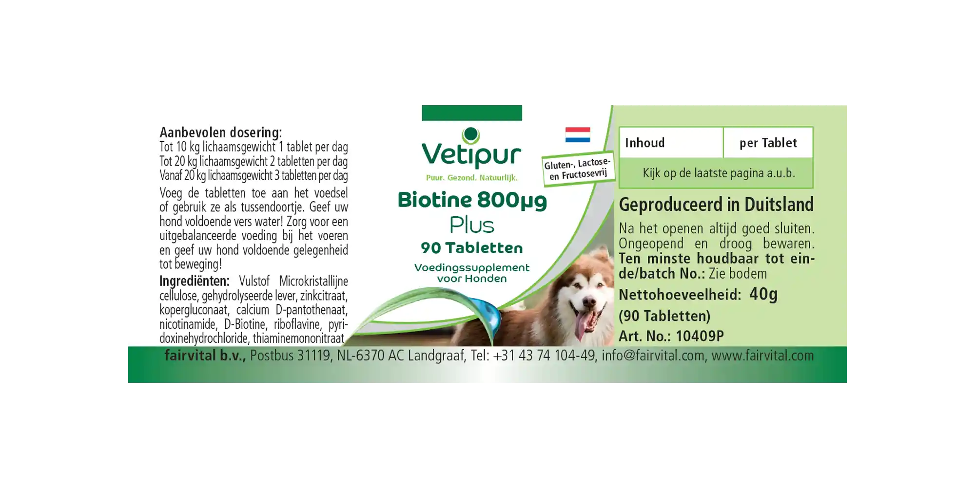 Biotin 800µg with vital substances - 90 tablets for dogs | Vetipur