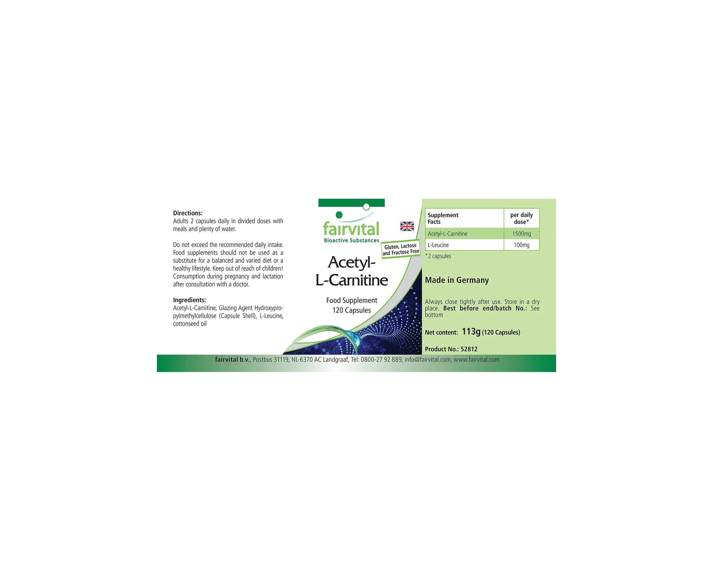 Acetyl-L-Carnitin - 120 Kapseln - Hochdosiert und Vegan | Fairvital