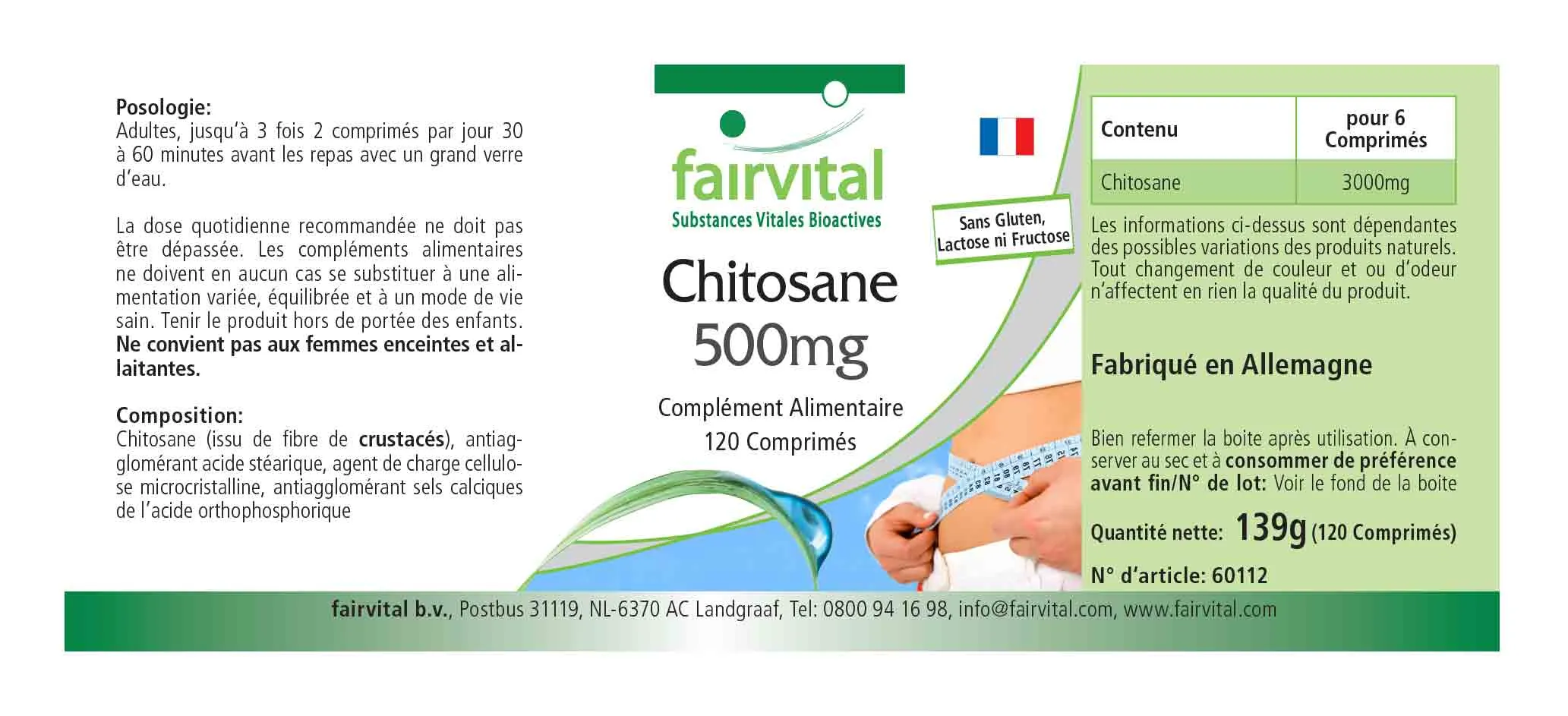 Chitosan 500mg - 120 tablets