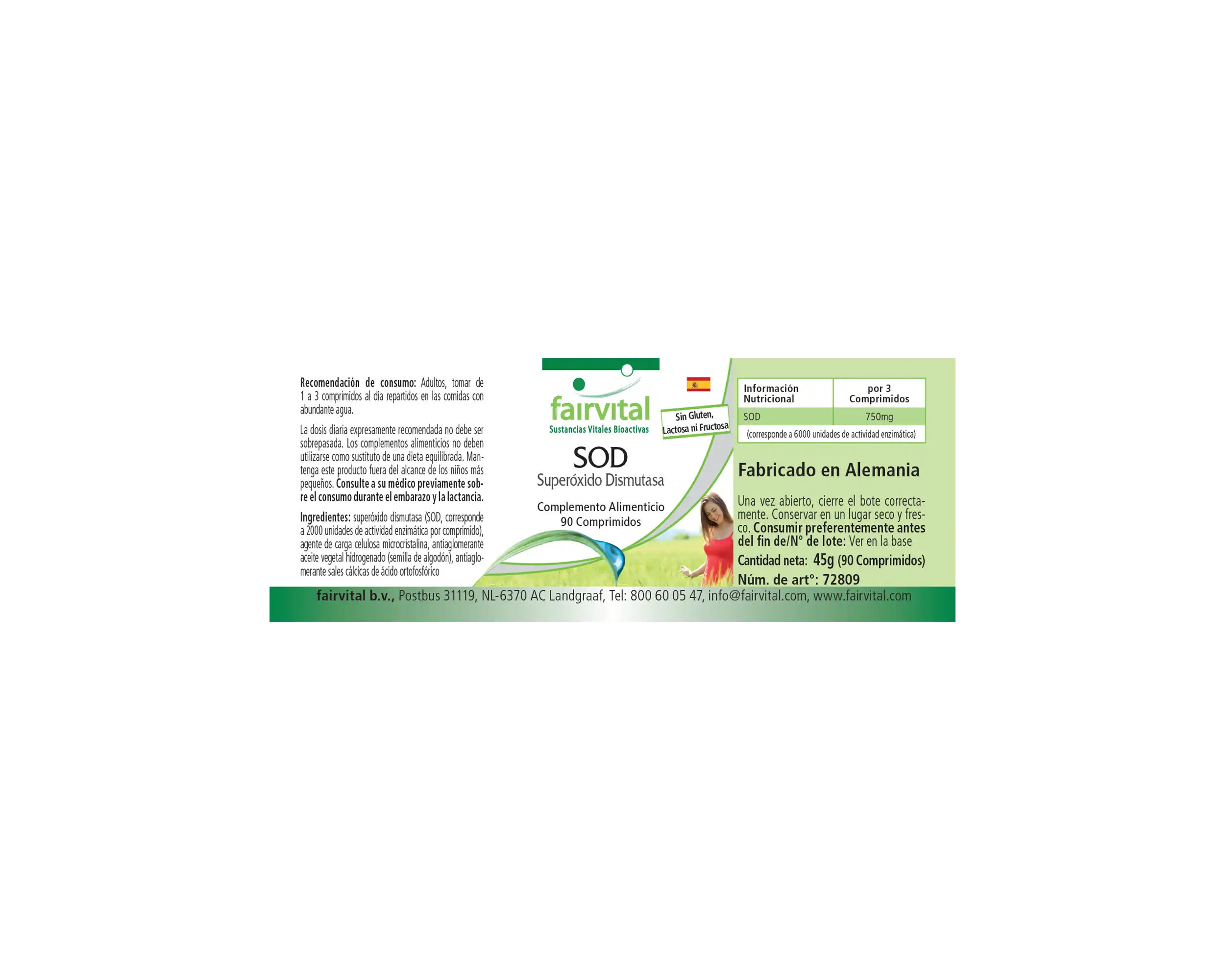 SOD Superóxido-Dismutasa - 90 comprimidos