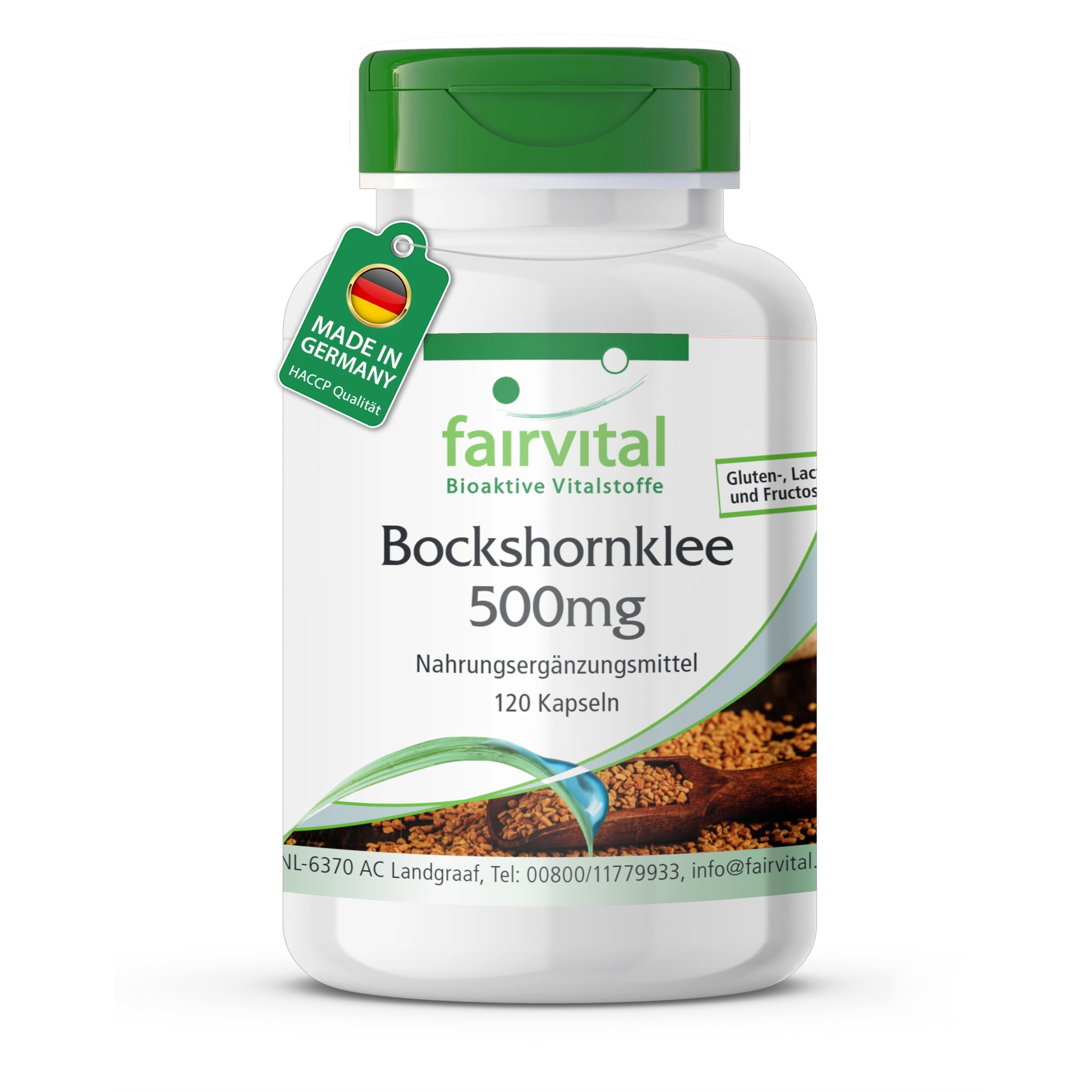 Bockshornklee 500mg - 50% Saponine -  120 Kapseln - Hochdosiert und Vegan | Fairvital