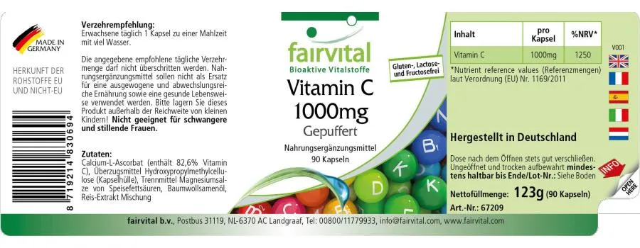 Vitamin C 1000mg buffered - 90 Capsules