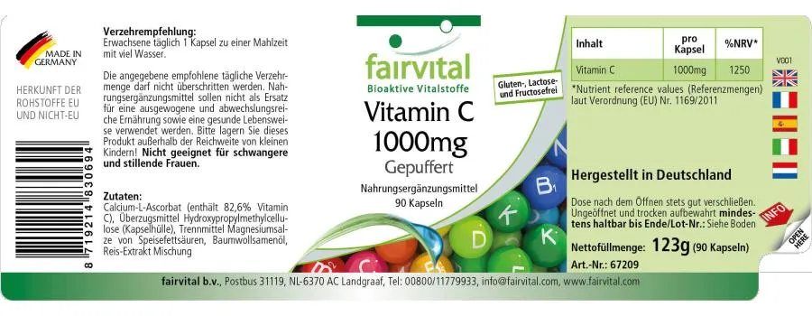 Vitamine C 1000mg gebufferd - 90 Capsules