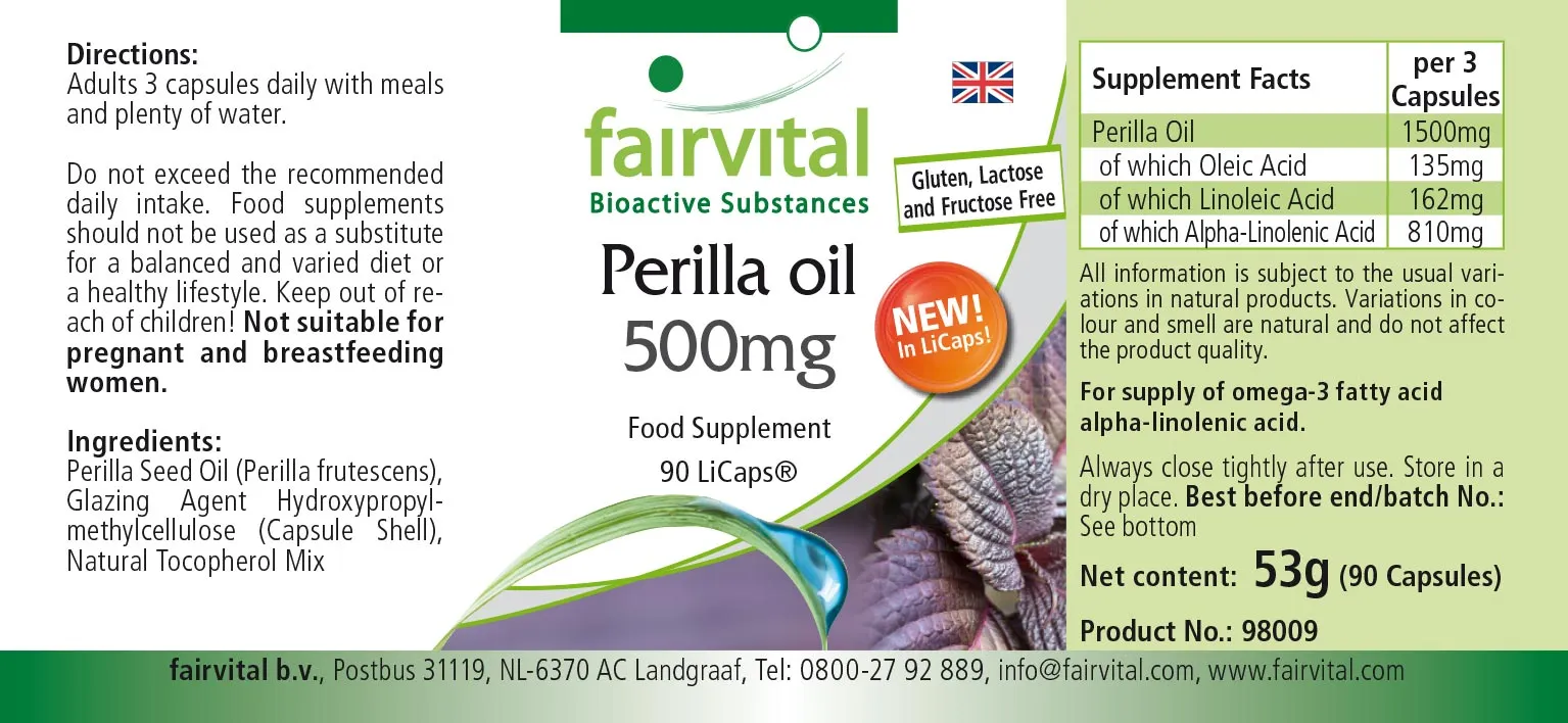 Perilla oil 500mg – 90 LiCaps®