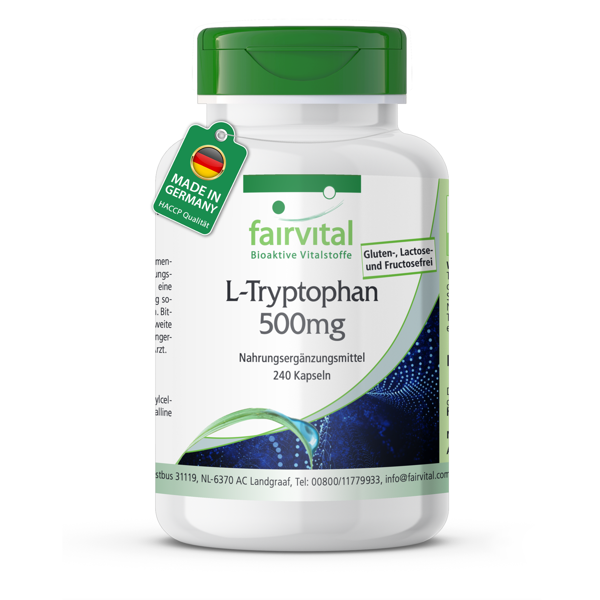 L-Tryptophan 500mg - 240 Kapseln - vegan | Fairvital