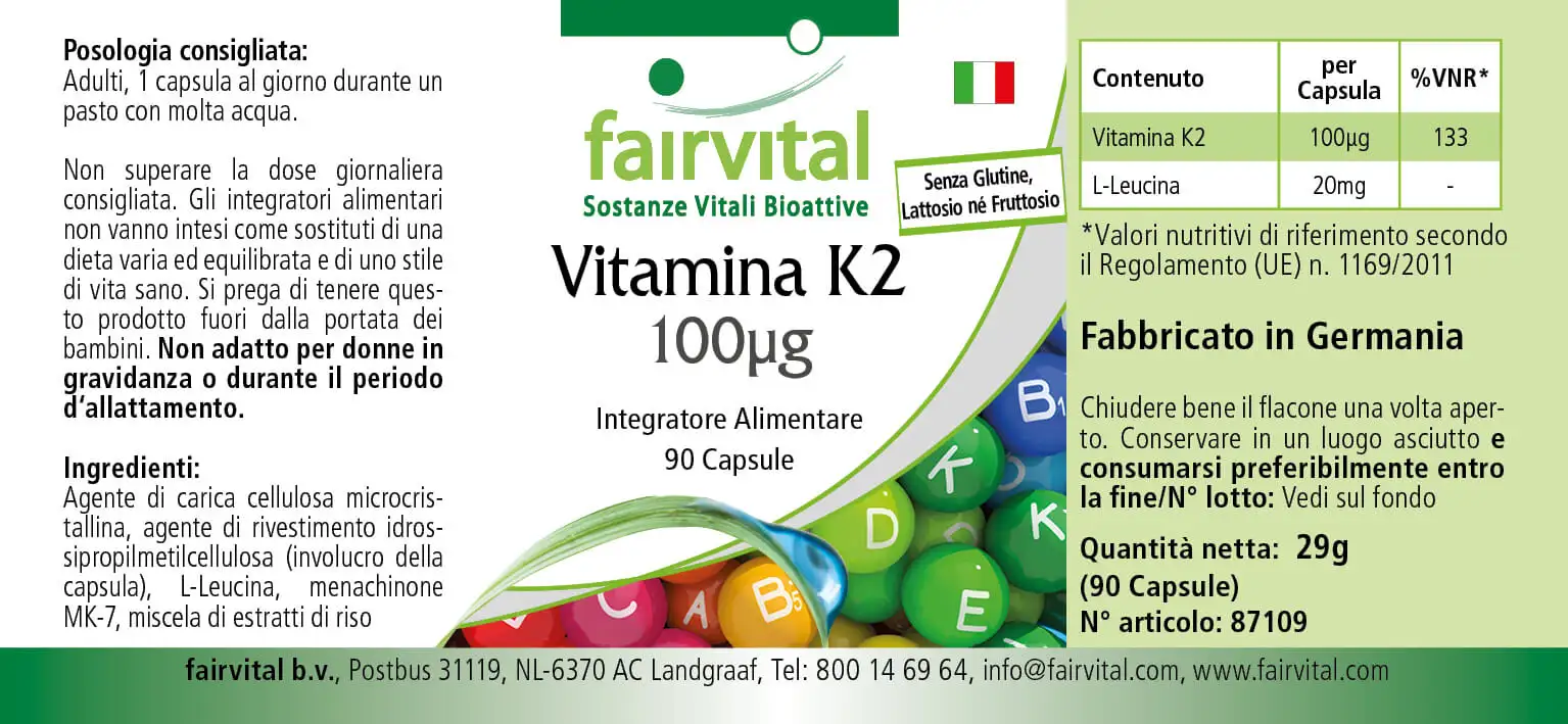 Vitamin K2 100µg – 90 capsules