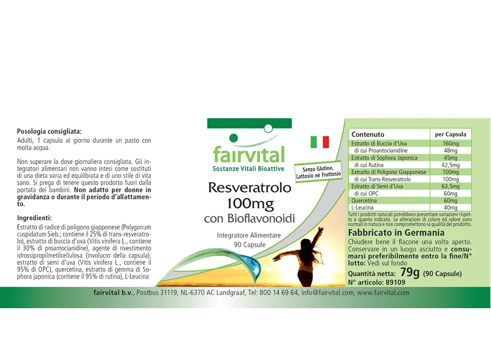 Resveratrol 100mg met bioflavonoïden - 90 capsules