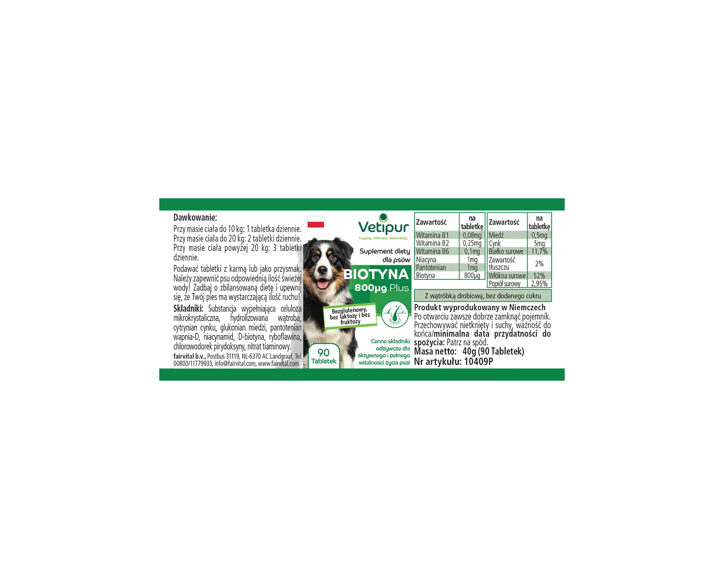 Biotin 800µg - mit Niacin, Zink, Kupfer uvm. - für Fell und Haut - 90 Tabletten | Fairvital