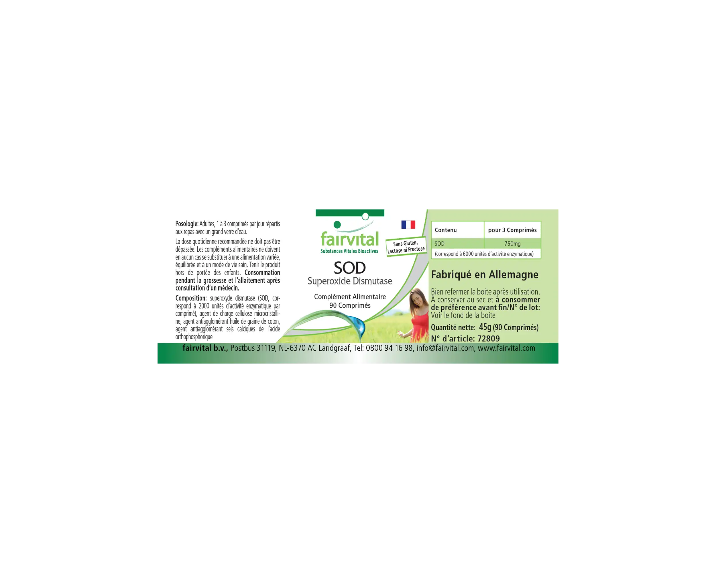 SOD Superóxido-Dismutasa - 90 comprimidos