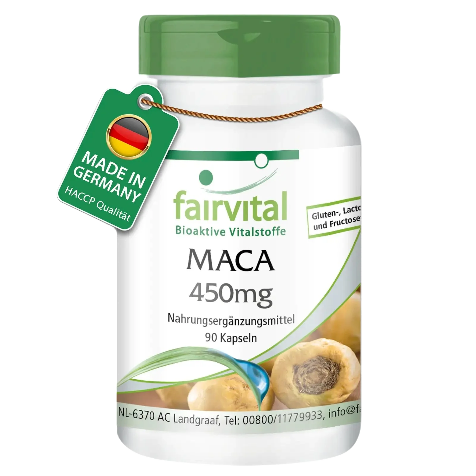 MACA 450mg - 90 Kapseln - 4-fach konzentrierter Wurzelextrakt - Hochdosiert und Vegan | Fairvital MACA 450mg - 90 Kapseln - 4-fach konzentrierter Wurzelextrakt - Hochdosiert und Vegan | Fairvital
