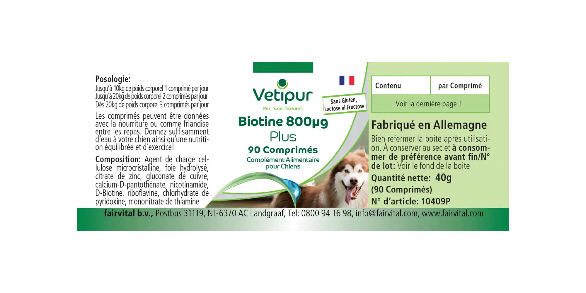 Biotina 800µg - 90 comprimidos para perros | Vetipur