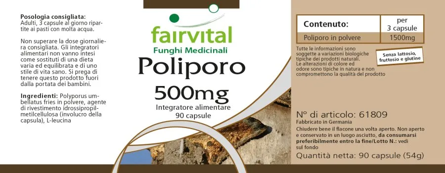 Poliporo - Il puro fungo 500mg - 90 capsule