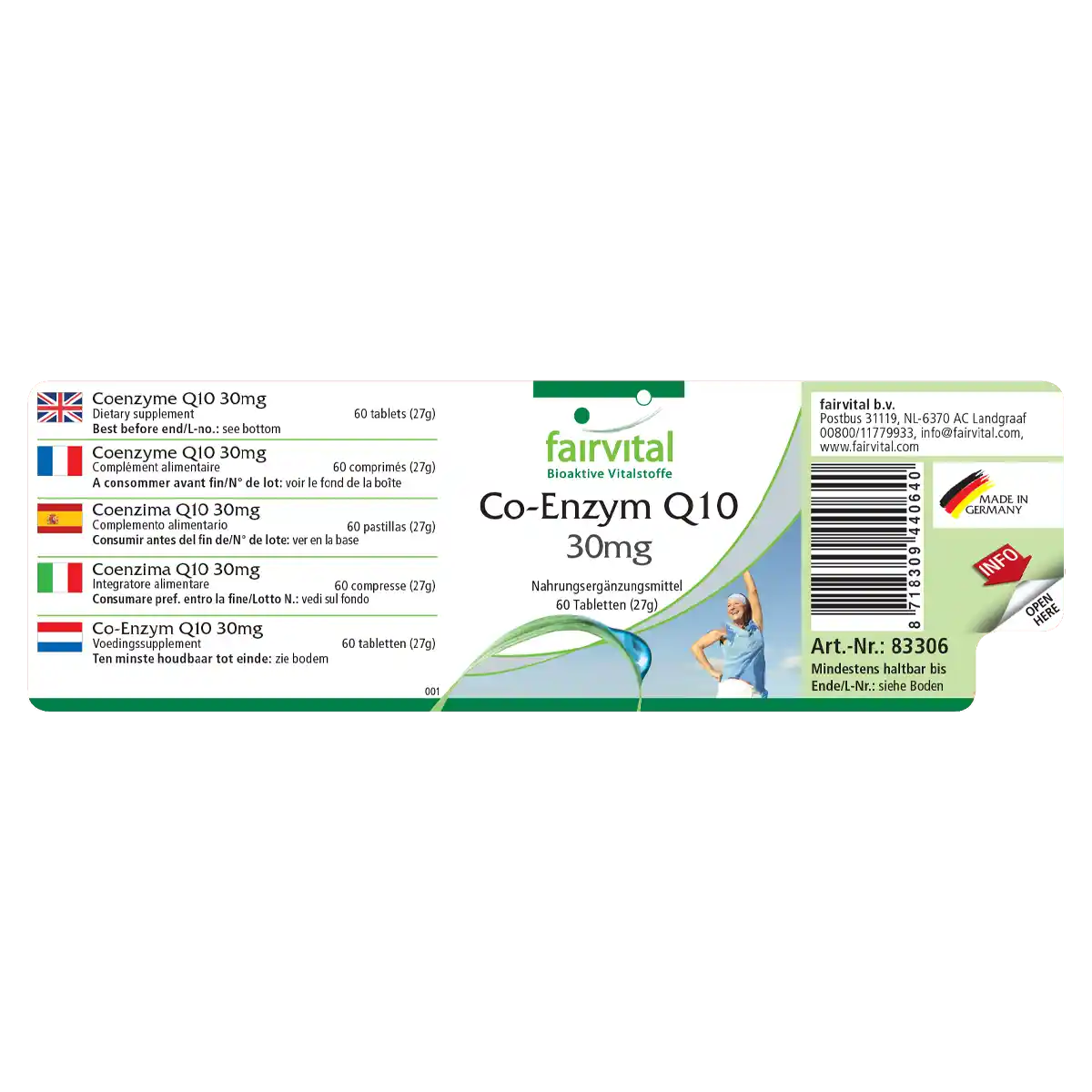 Coenzyme Q10 30mg - 60 comprimés Coenzyme Q10 30mg - 60 comprimés