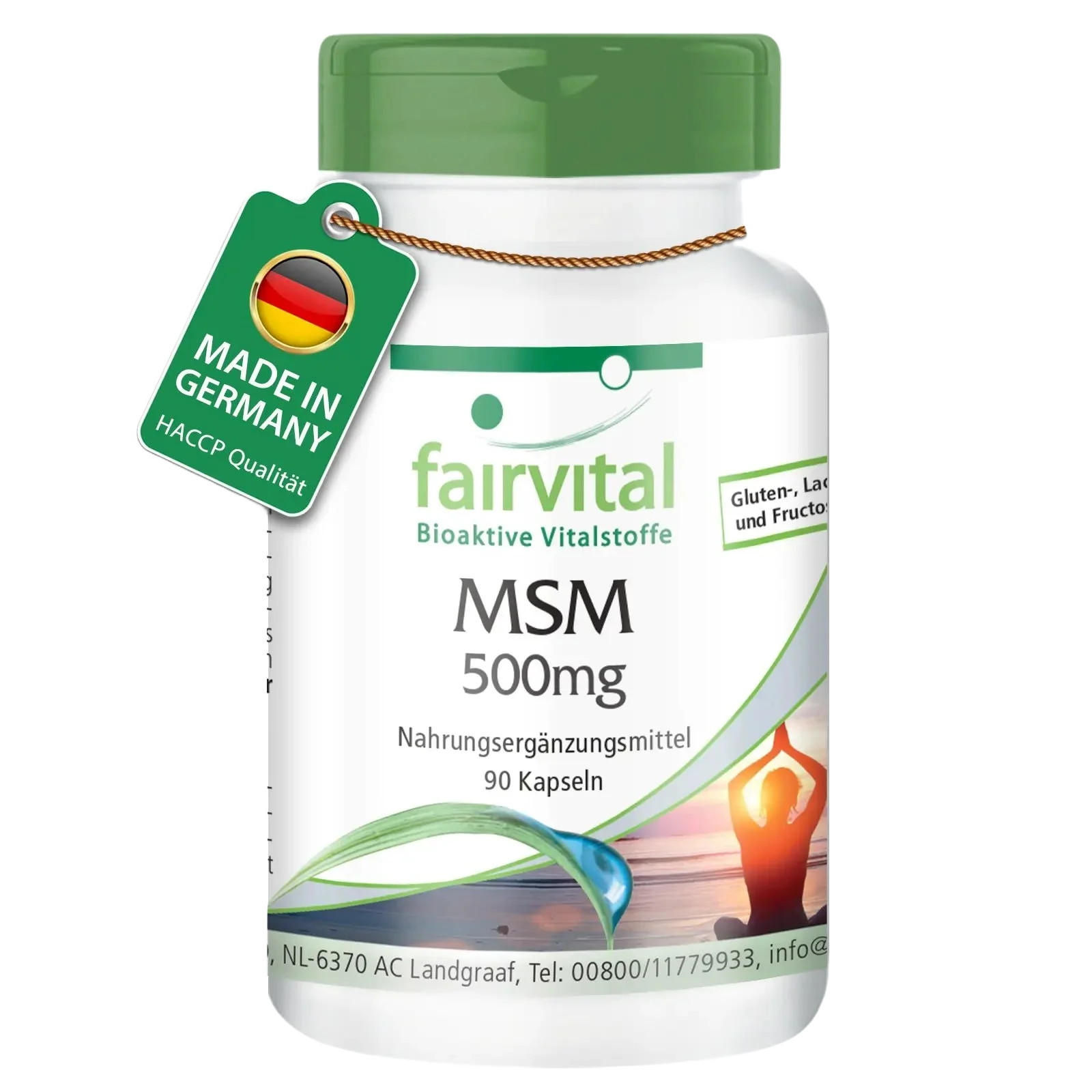 MSM 500mg - 90 Kapseln - Methylsulfonylmethan - Hochdosiert und Vegan | Fairvital MSM 500mg - 90 Kapseln - Methylsulfonylmethan - Hochdosiert und Vegan | Fairvital